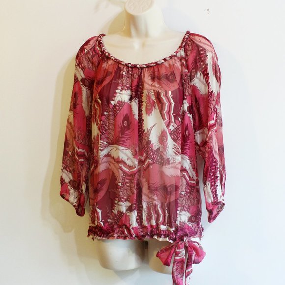 Lucky Brand Women's Sheer Boho Blouse Size S - Picture 1 of 8